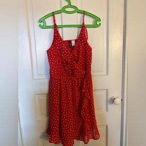 Red and white polka dot summer dress